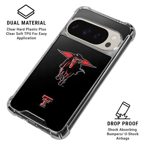 Texas Tech University Red Raiders Logo Pixel 9/9 Pro Clear Case